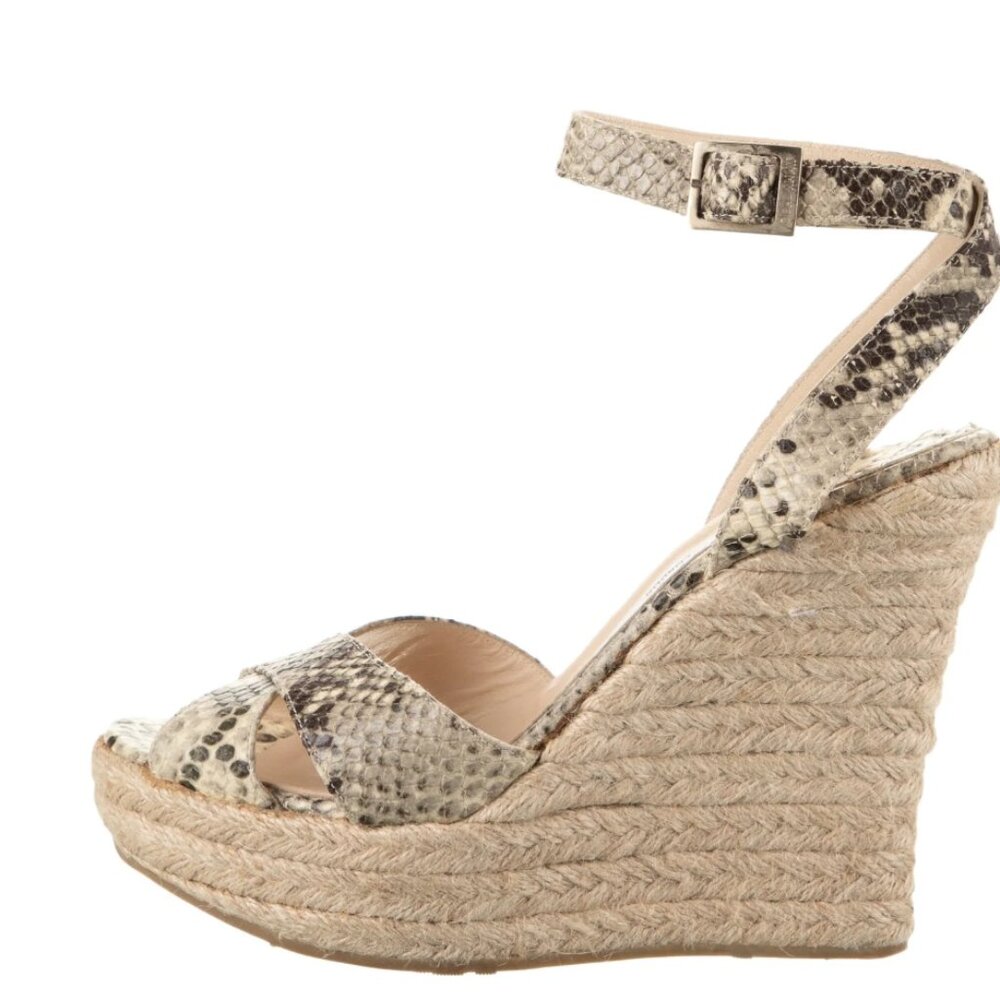 Jimmy Choo Women's Snakeskin wedge espadrille sandals